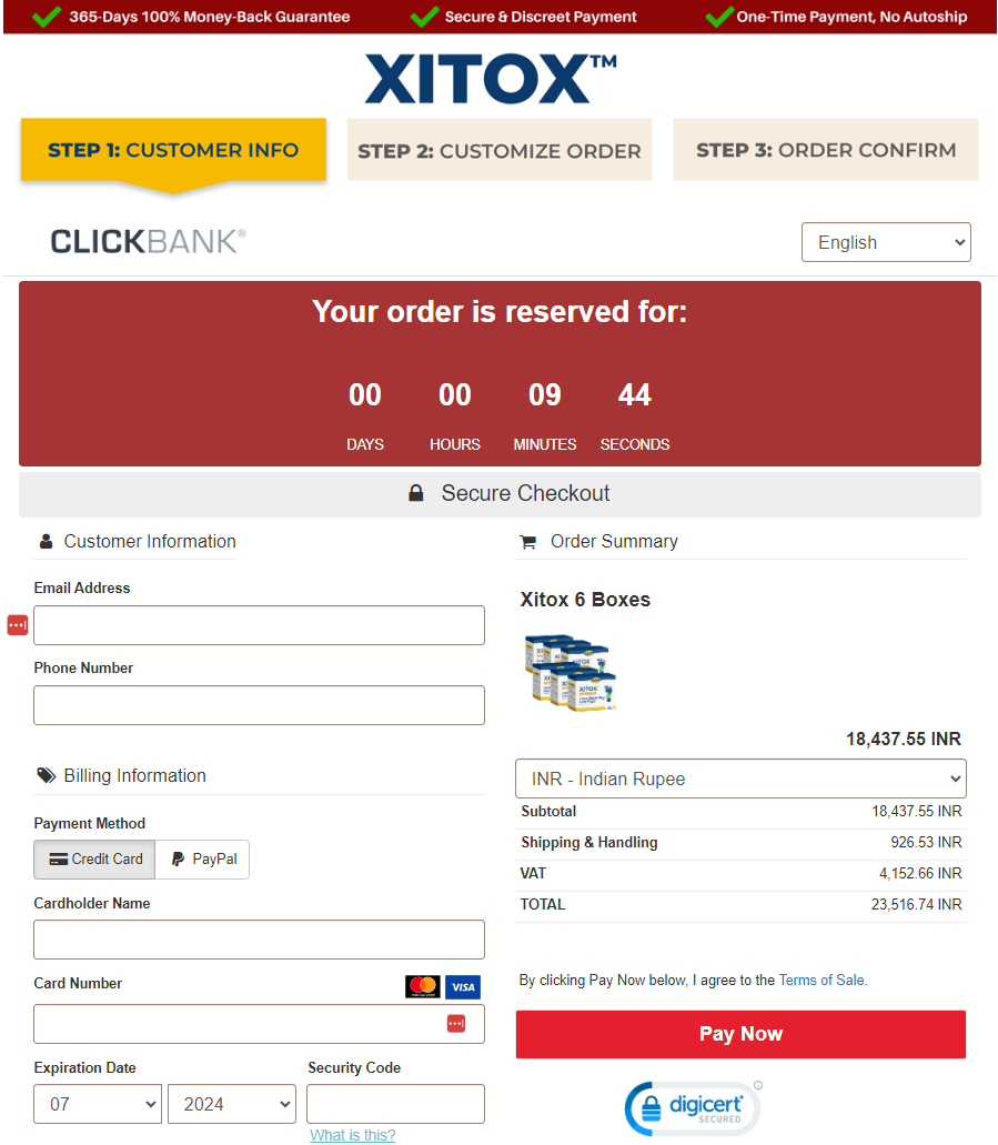 xitox checkout